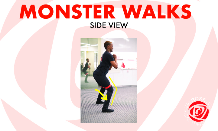 side view monster walks lateral band best physical therapy