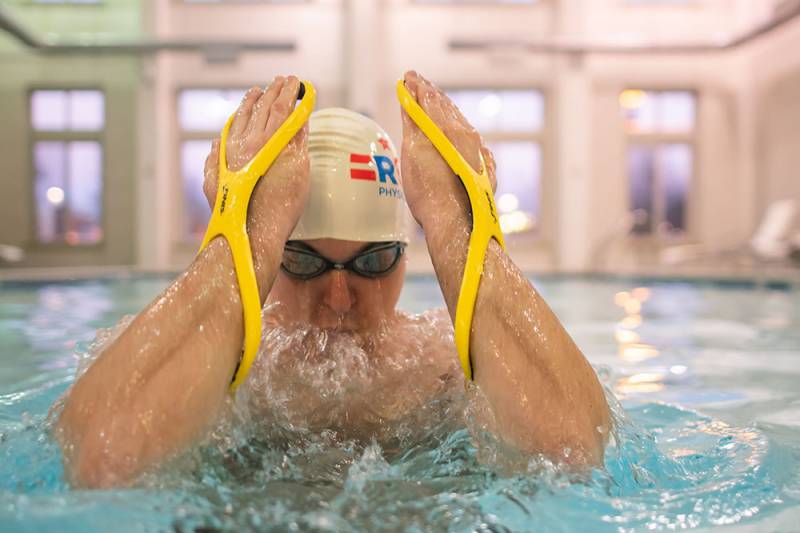 physical therapy swimming shoulder forearm fulcrum dc