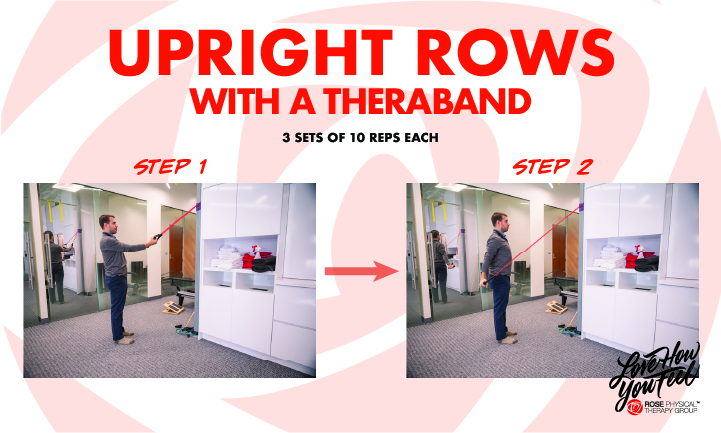 best washington dc physical therapy pt upright rows theraband band stretch jui jitsu