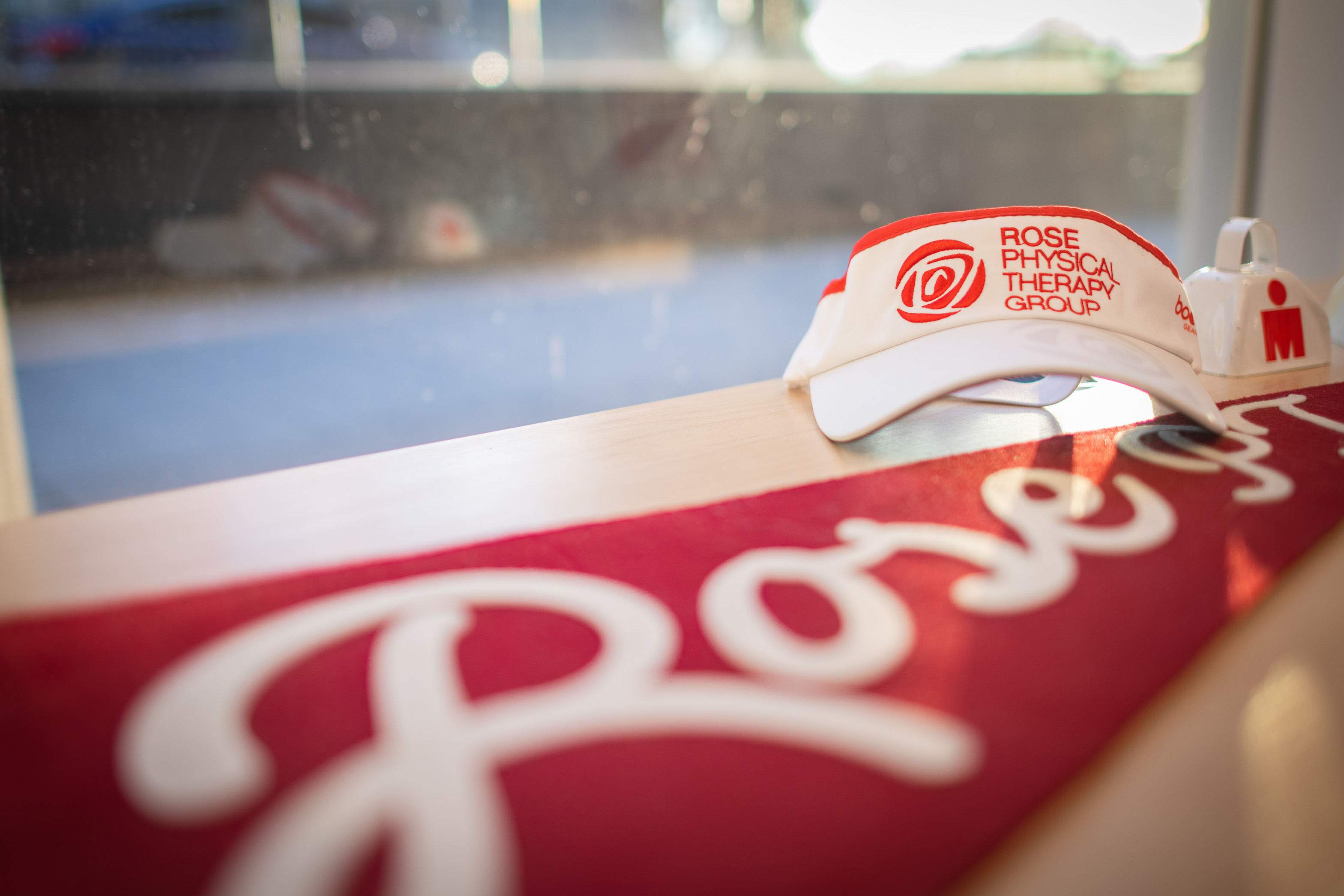 vintage Rose physical therapy pennant and visor